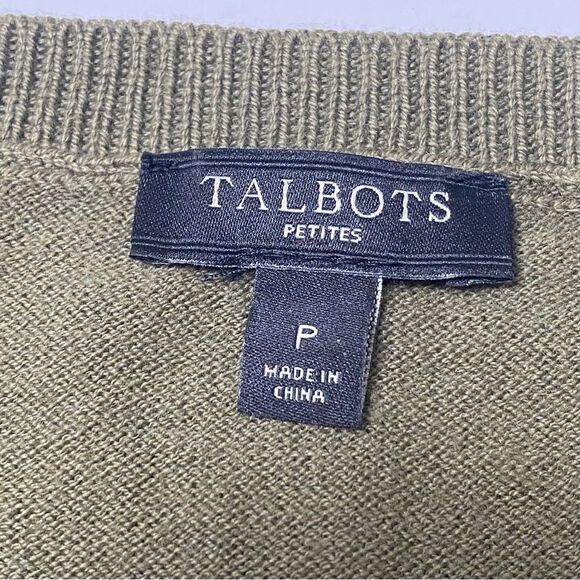 Talbots Rainy Days Green Crewneck Sweater W/ Elbow Patches Women's Size P - Picture 4 of 16